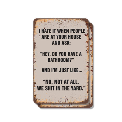 I Hate It When People (2 Pack) 8 Inch x 12 Inch Plastic Sign