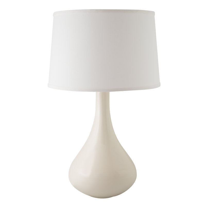 Erardo Ceramic Table Lamp, Gloss White