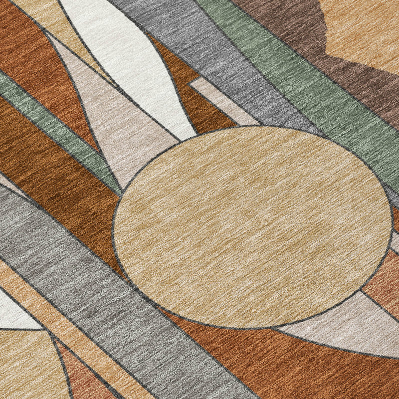Machine Washable Indoor/Outdoor Brenden ACN2252 Modern Rug, Round 8'