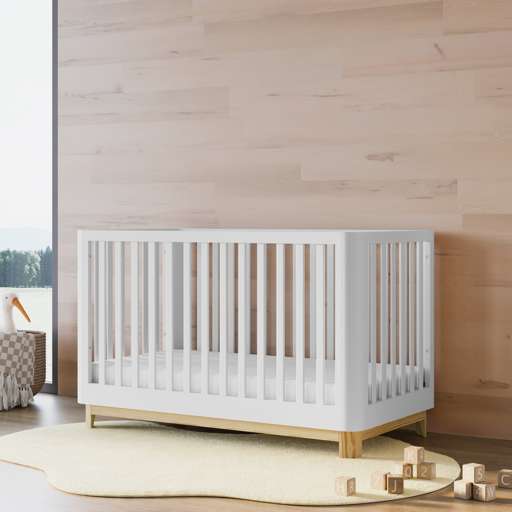 Santos 3-in-1 Standard Convertible Crib, White