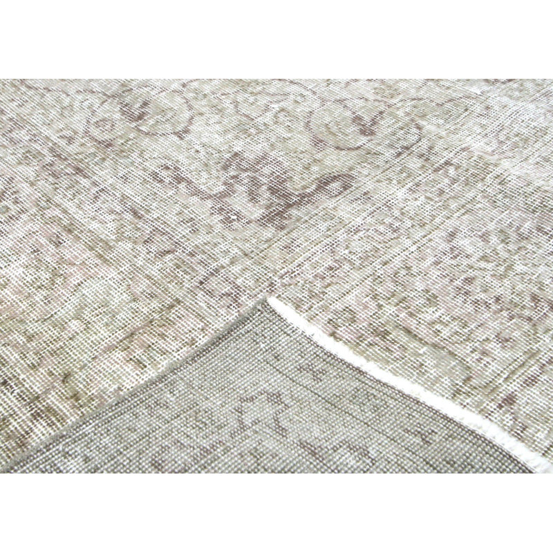 Tapis gris en laine noué à la main de conception unique de style années 1960 de 8 pi 5 po x 12 pi de taille 9 pi x 12 pi