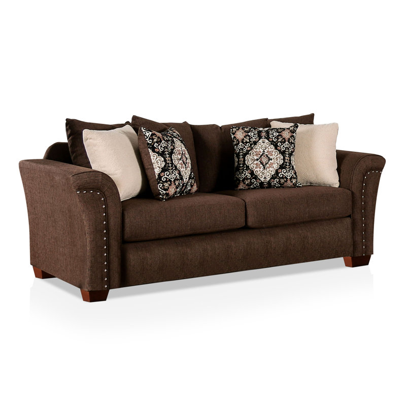 Canapé Mariano, Polyester chocolat, Brun, H 40 po x l 91 po x P 38 po