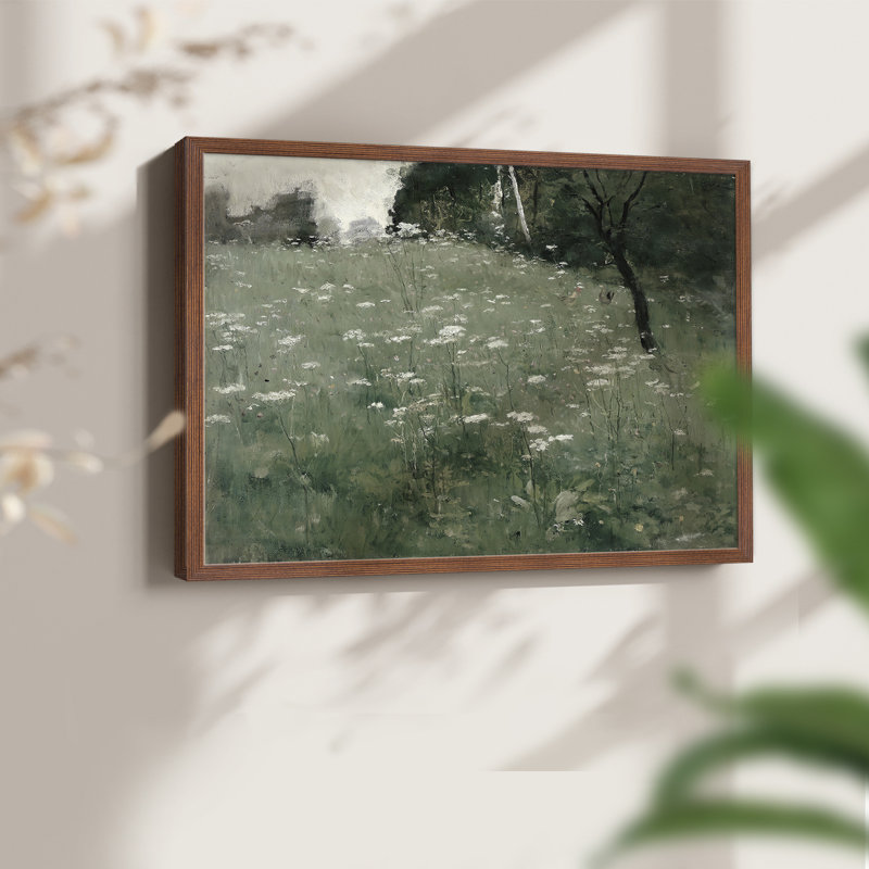 Paysages rétro-dxli-impression encadrée - reconstituable, H 8 po x l 10 po, Noyer