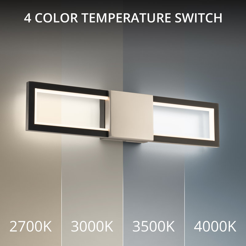 Peekaboo 1 - Light LED Bath Bar, Black/Brushed Nickel