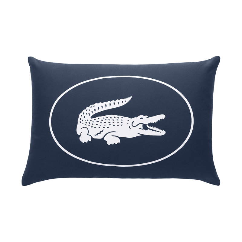 Lacoste Crew Cotton King 4-Piece Navy Comforter Set with Throw Pillow, King Comforter + 2 Shams, Crew Navy