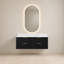 Ensemble meuble-lavabo suspendu noir de 122 cm avec lavabo intégré et miroir de courtoisie à DEL de 122 x 76 cm
