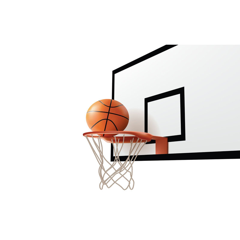 Murale pelez et collez de qualité supérieure - Action de panier de basketball, L 40 po x l 60 po