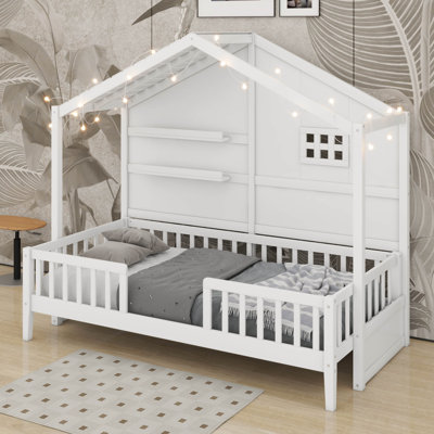Lit simple avec tablettes