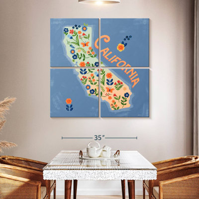 Aliaz Floral State Map - California