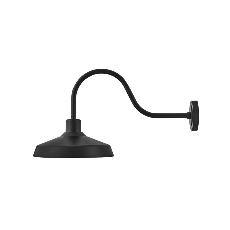 Luminaire de grange d'extérieur à 1 ampoule Vanielle, Noir, H 17,5 po x l 16 po x P 32,5 po