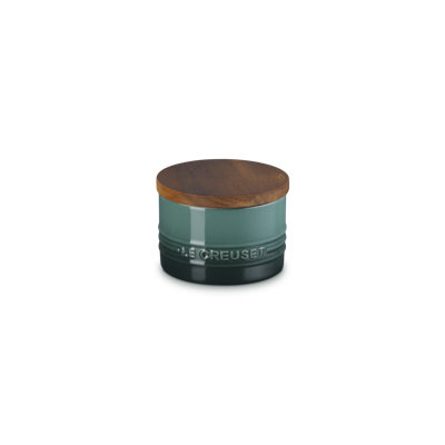 Le Creuset Stoneware Signature Salt Cellar With Wood Lid, 7 Oz., Cerise