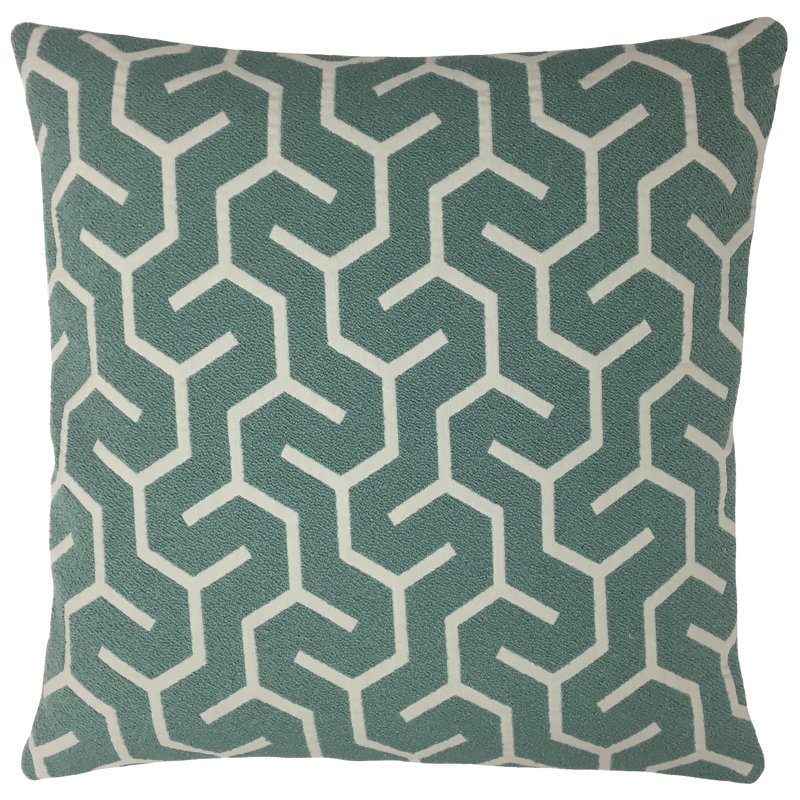 Geometric Reversible Throw Pillow, 22" x 22", Aqua