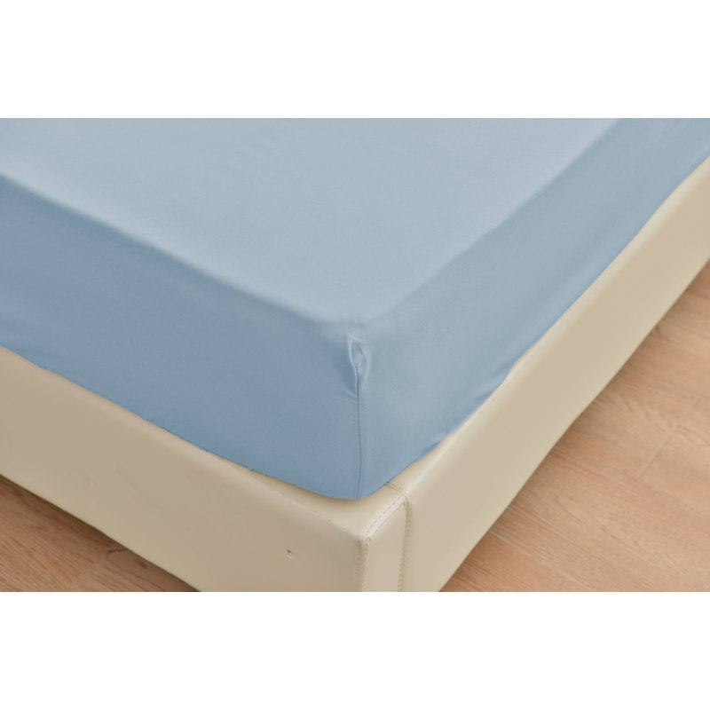 Rayon Solid Colour Sheet Set, Cal.King Sheet Set+1 Fitted Sheet+2 Pillowcases, Light Blue