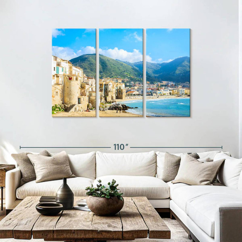Gillard Cefalu, bord de mer, H 48 po x l 74 po