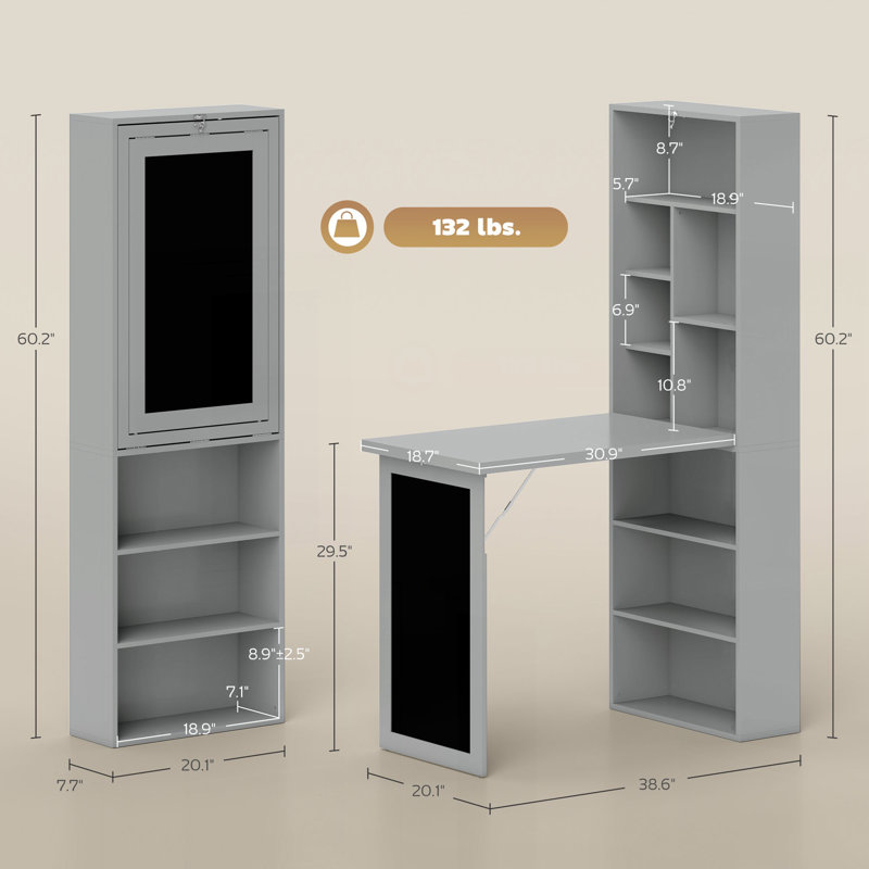 Bureau d'ordinateur pliable, bureau d'ordinateur mural