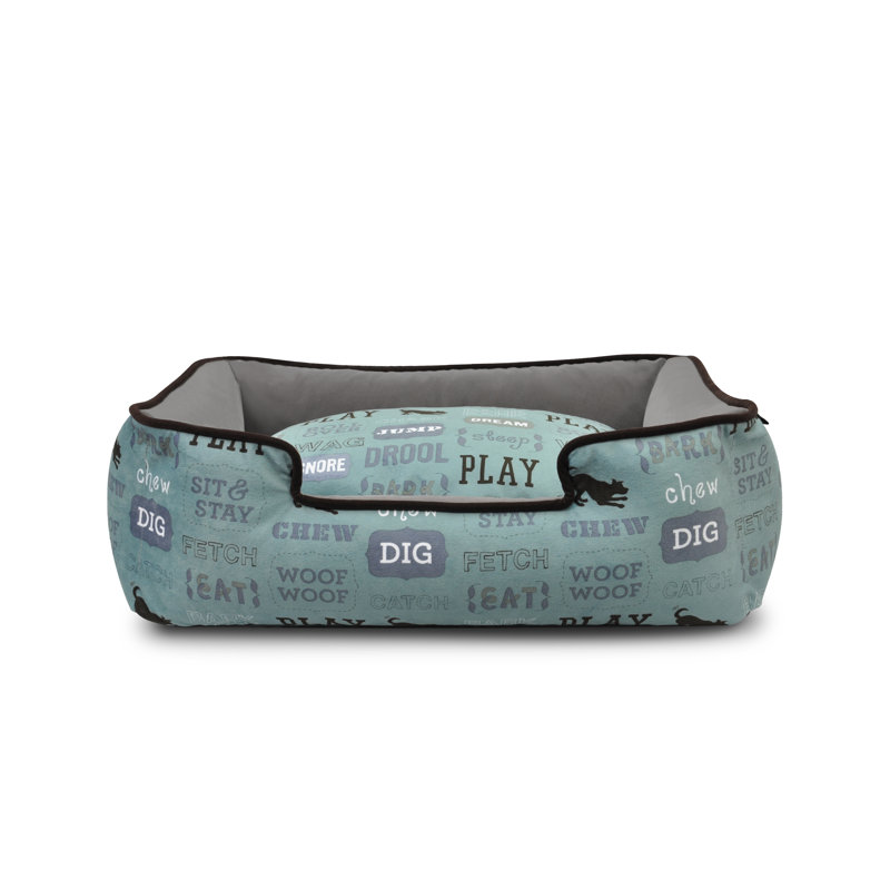 Lit pour chien Dog's Life Artist Lounge, Petit (l 24 po x P 19 po x H 7 po), Bleu poudre / chocolat