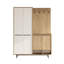 Meuble de couloir moderne avec de nombreuses tablettes, finition chêne et blanc, 57,9 x 77,0 x 14,0 pouces | 100% panneau de particules enduit de mélamine, épaisseur: 0,7 pouce | Conception murale, parfaite pour la décoration et l'organisation scandinaves-1935782080