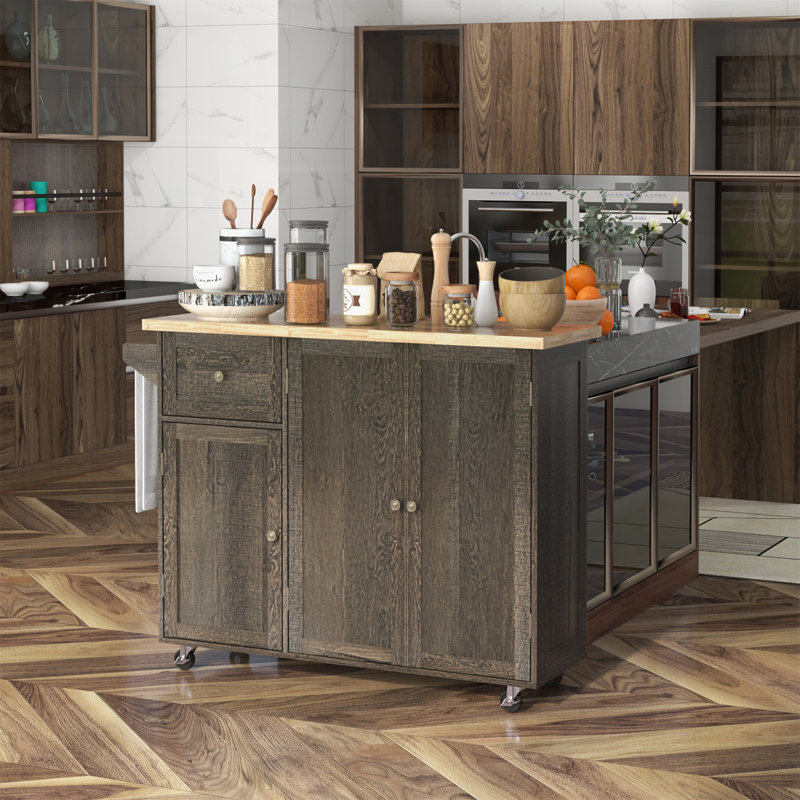 Versatile Rolling Kitchen Island With Abundant Storage And Practical Features