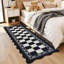 Tapis de couloir 2 pi x 6 pi festonné en damier festonné, envers en TPR antidérapant, tapis à bordure rétro pour vestibule d'entrée de cuisine-663315819