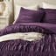 Ensemble d'édredon pour grand lit 3 pièces en microfibre mauve, aspect campagne française avec éléments de cravate, doux toutes saisons, lavable à la machine, mauve, look, attaches design, chaque saison, facile d'entretien-118920216