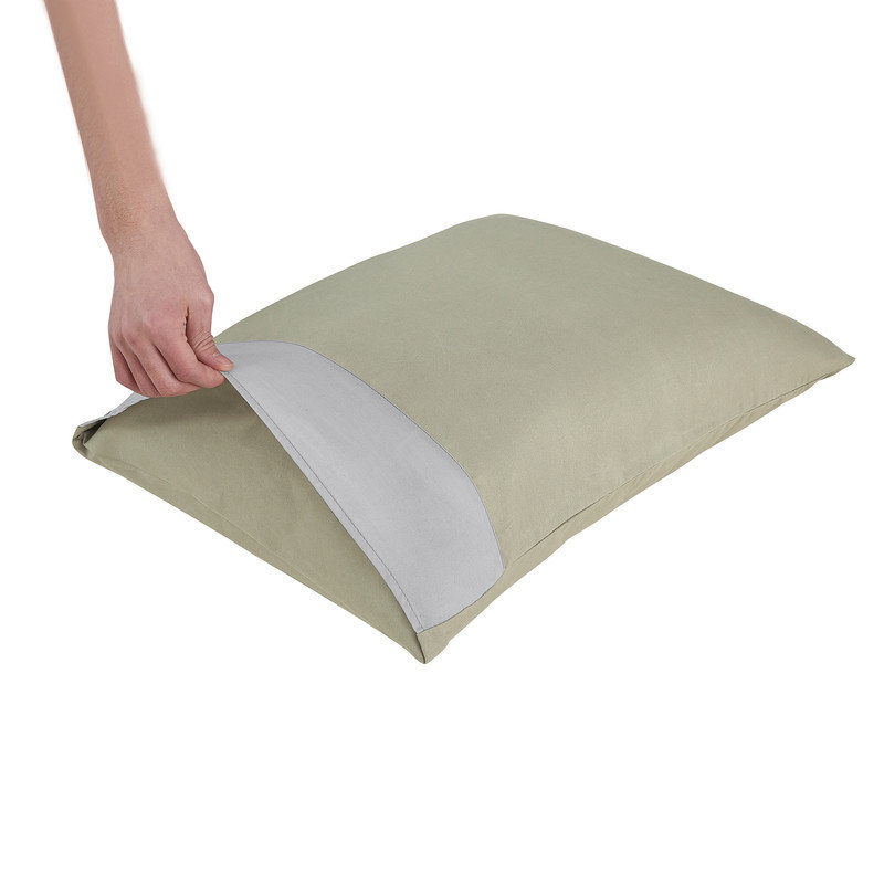 2 Pcs Patchwork Pillowcase, Queen Pillowcase, Drak Gray