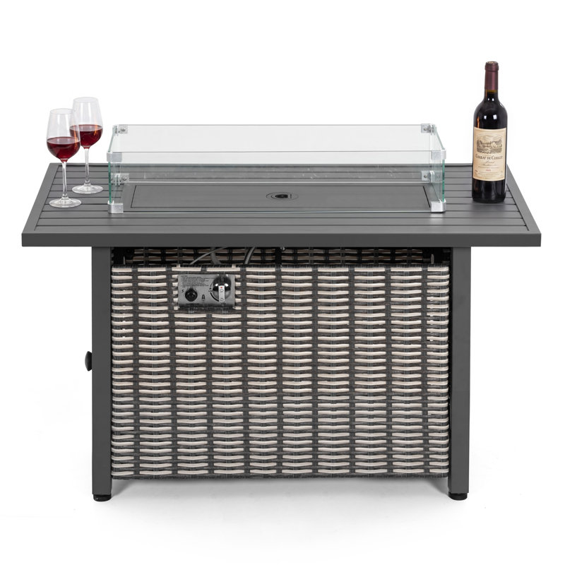 Foyer de table d'extérieur au propane de 43 po 50 000 BTU avec pare-vent