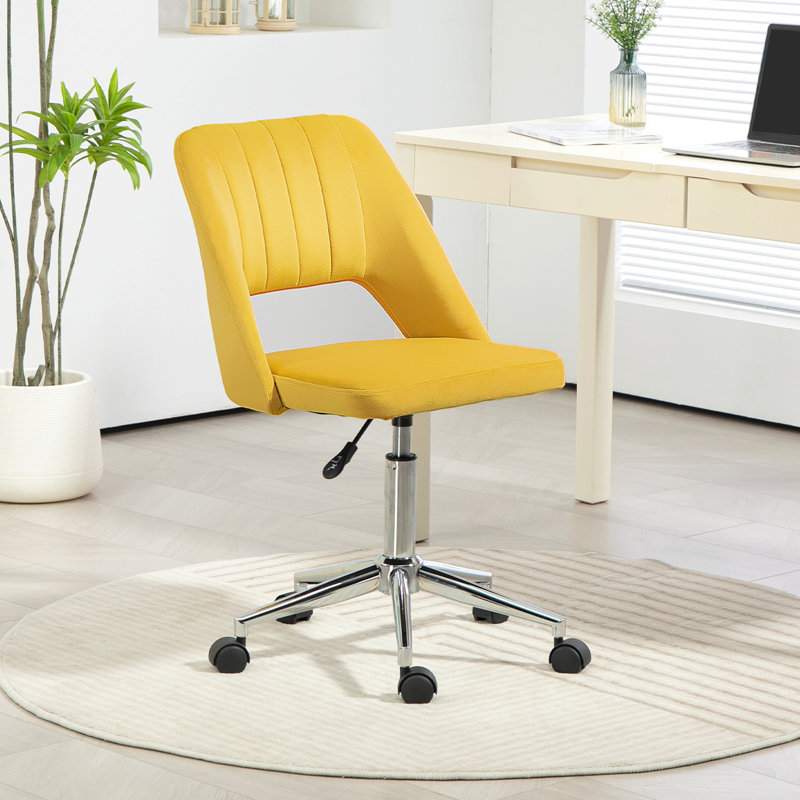 Fauteuil de bureau pivotant sans accoudoirs,, Jaune