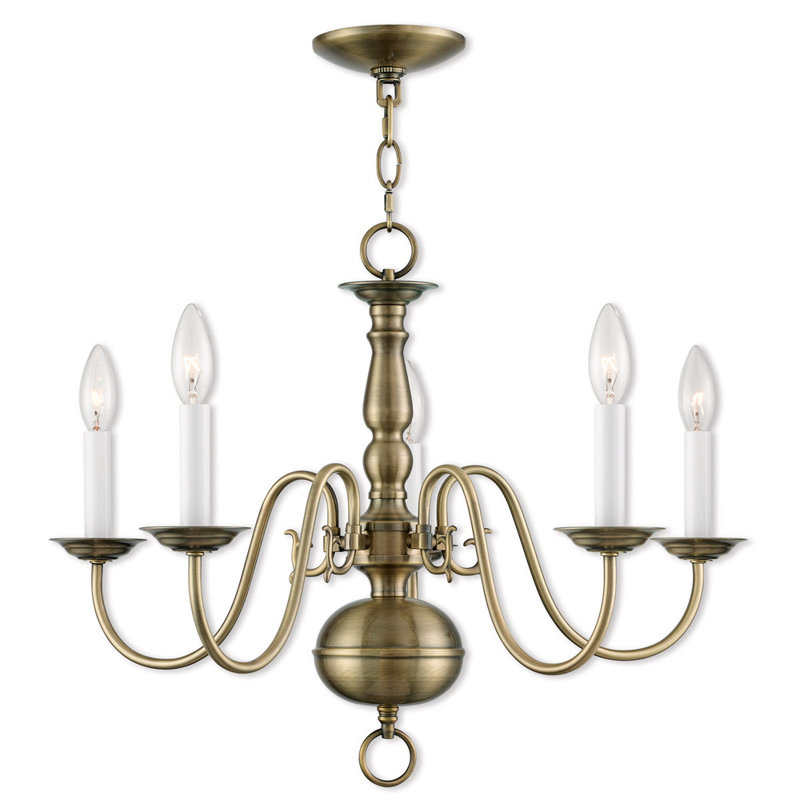 Benedetto Steel Dimmable Chandelier, Antique Brass, 5