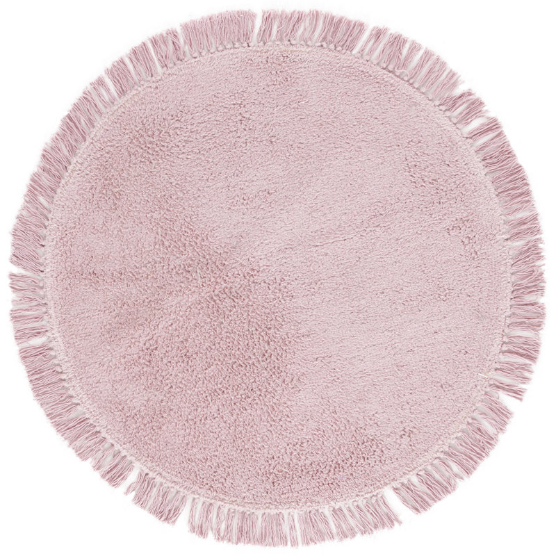 Cuahutemoc Handtufted Recycled Cotton Machine Washable Solid Color Rug, Round 4'