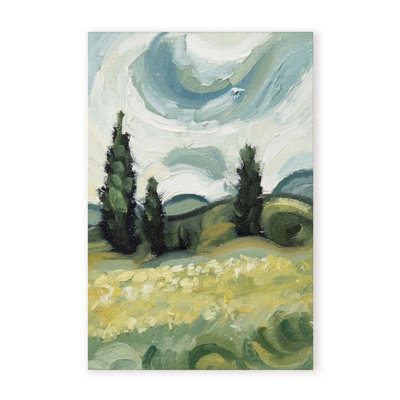 Nature Inspired Whirlwind Dreams: Abstract Swirls Of Hills And Cloudy Skies