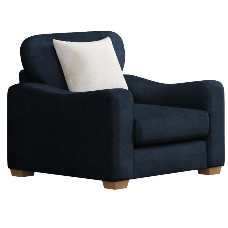 Upholstered Armchair, Navy
