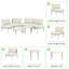 Ensemble de 6 canapés de patio avec 2 tables basses hautes et basses, chaises en rotin d'osier PE-572470738-572470737