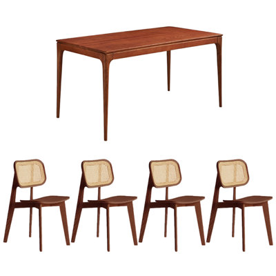 Simple Retro All Solid Wood Ash Dining Table Set