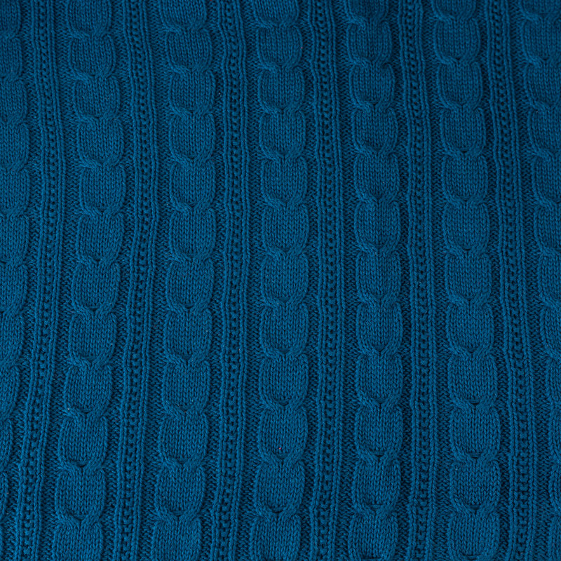 Cable Knit Throw Blanket, Sailor Blue