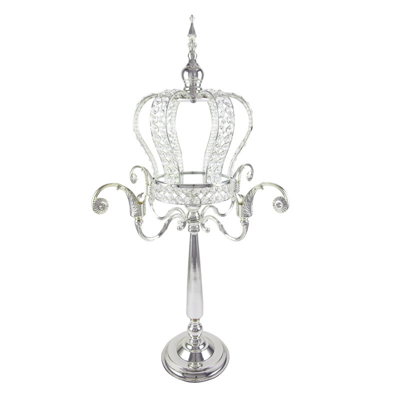 Couronne de perles en cristal avec support Norvin, Argent
