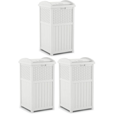 Resin Manual Lift Outdoor Trash/Recycling Bins - 33 Gallons