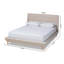 Lit escamotable Milazzo de style Mid-Century, très grand lit, beige H 41,5 po x L 88 po x l 85 po-1011987460-1011987483