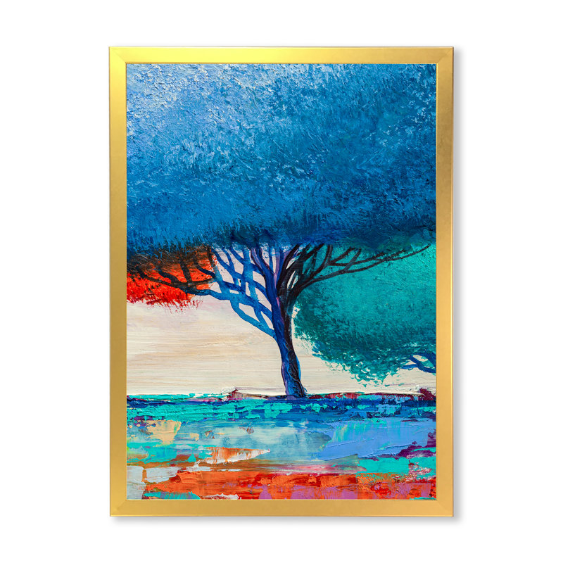 Art moderne gris et bleu II 2PT47780, H 20 po x l 12 po x P 1 po, Encadrement doré