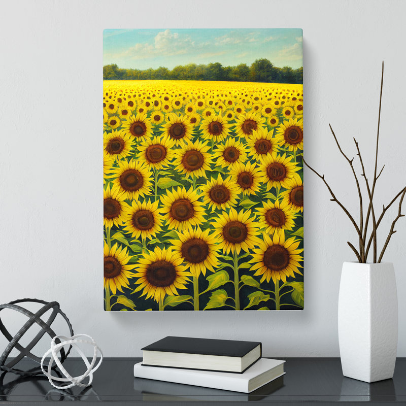 Harlon Sunflower Field Art Vol.5 - Wrapped Canvas, 76cm H x 50cm W