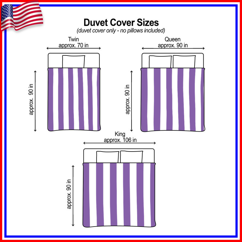 Vertical Purple Stripes Duvet Covers, Lit simple