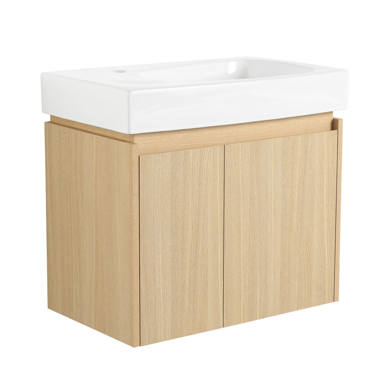 Ensemble de meuble-lavabo mural 24 po Tripp, Brun