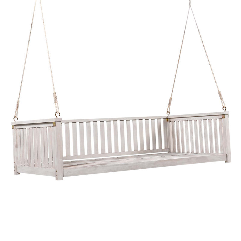 Balancelle en bois massif pour 2 personnes Kimmika, Blanc