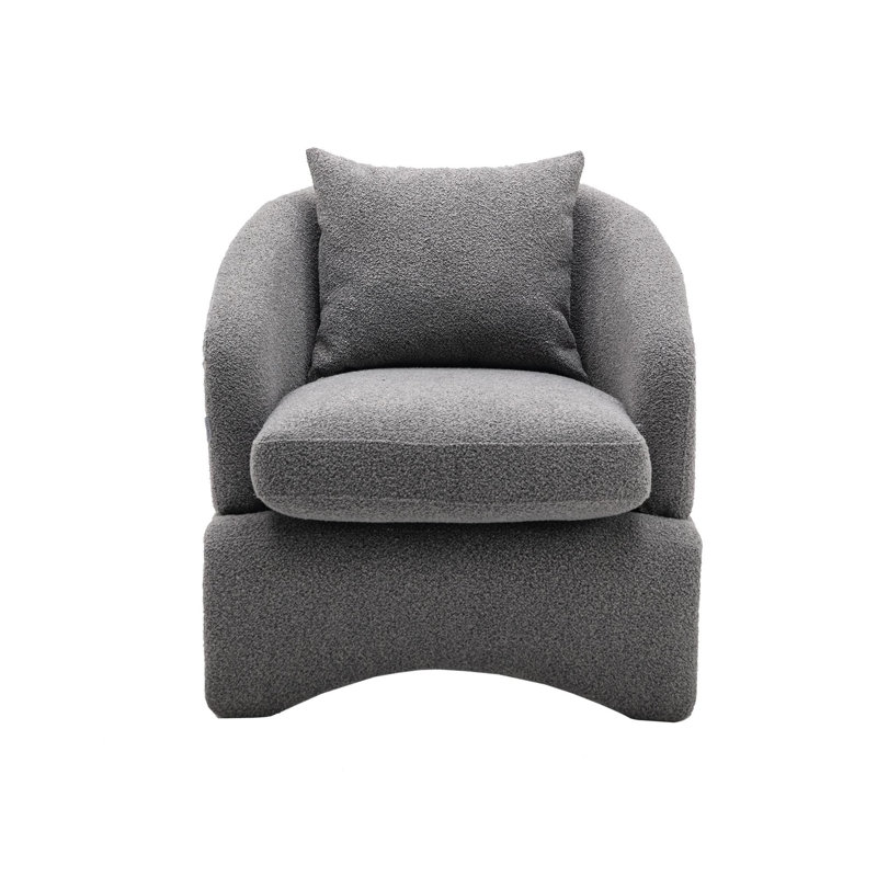 27" Wide Upholstered Accent Chair, Dark Gray 100% Polyester