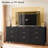 57" W Modern 9 Drawer Dresser with Fluted Fabric Drawers, Wood Top and Anti-Tipping Device-128980961