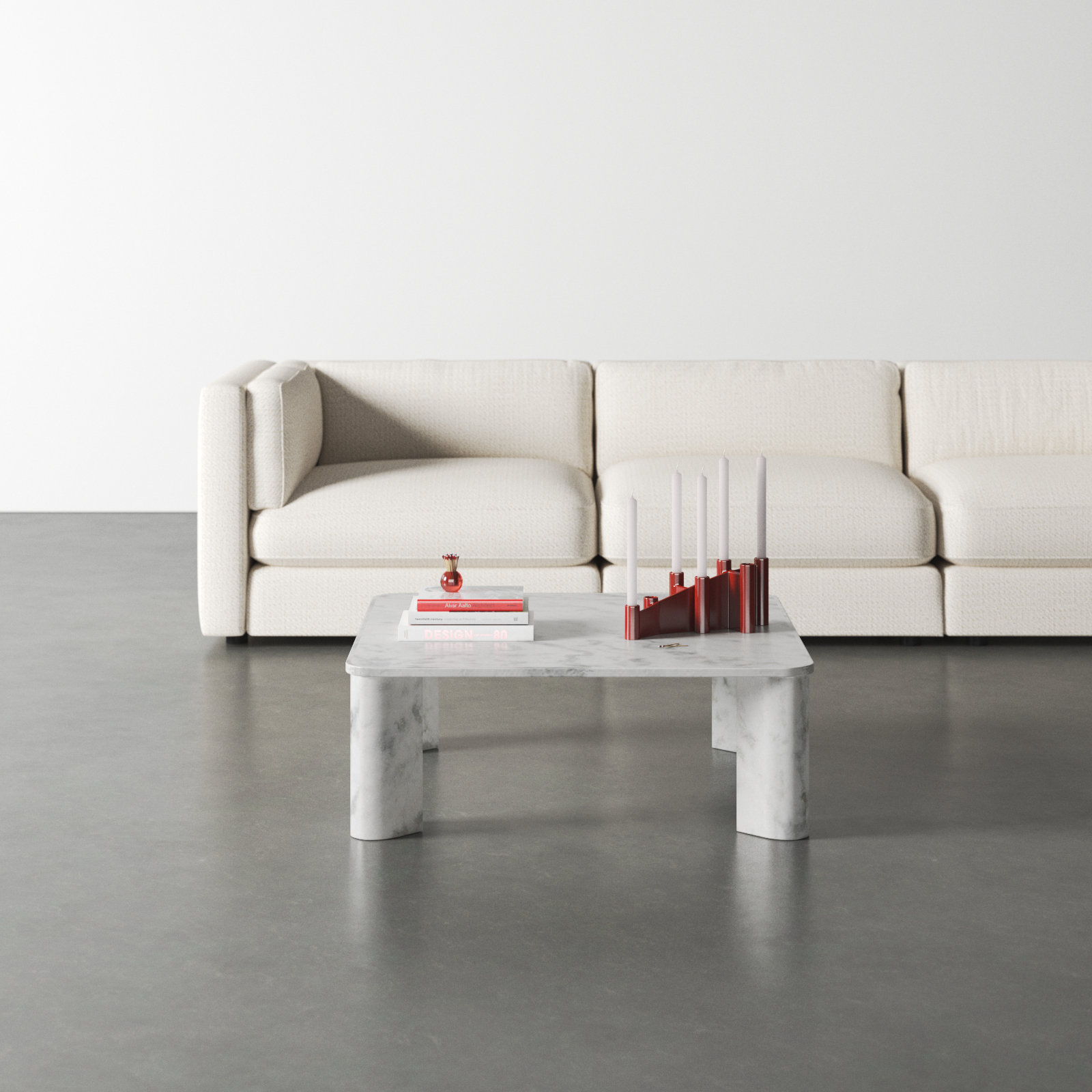 Adile Coffee Table, White/Gray