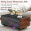 Table basse intelligente avec réfrigérateur et congélateur intégrés de 93 L, haut-parleurs Bluetooth, chargement sans fil, ports USB, éclairage DEL, table de salon moderne réfrigérée-130505979