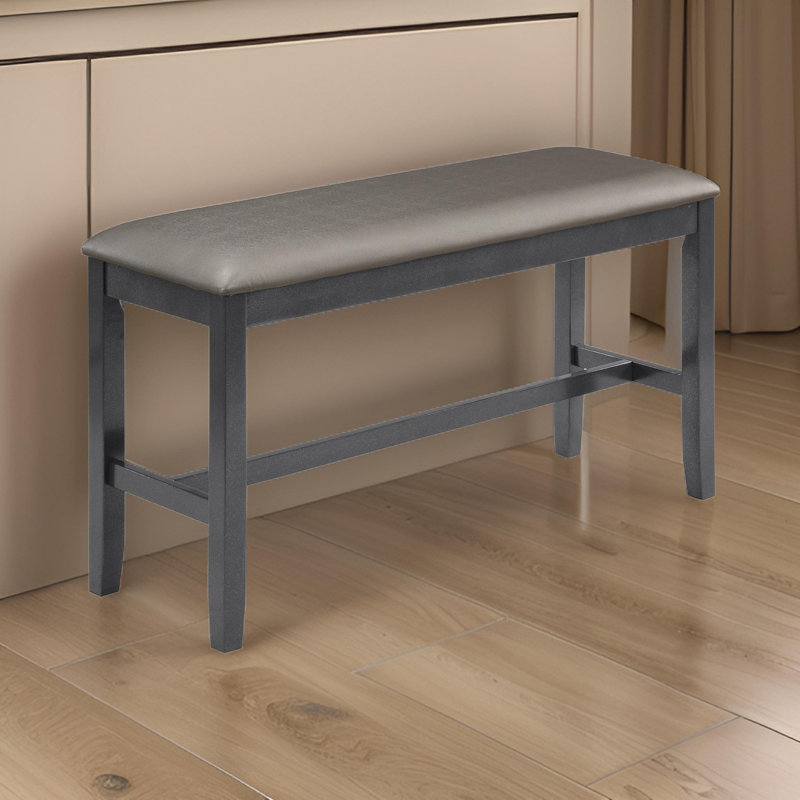 Banc rembourré en similicuir Michaelee, Brun
