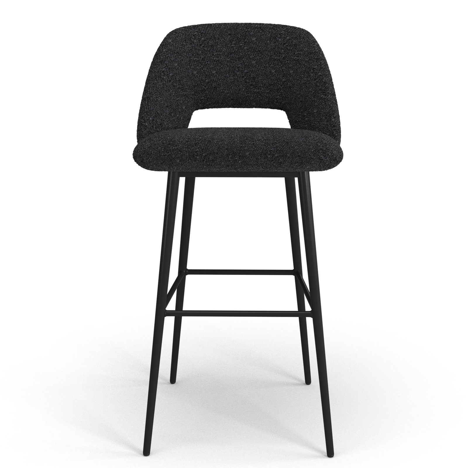 Valdez Boucle Bar & Counter Stool, Bar Stool (29” Seat Height), Black Boucle