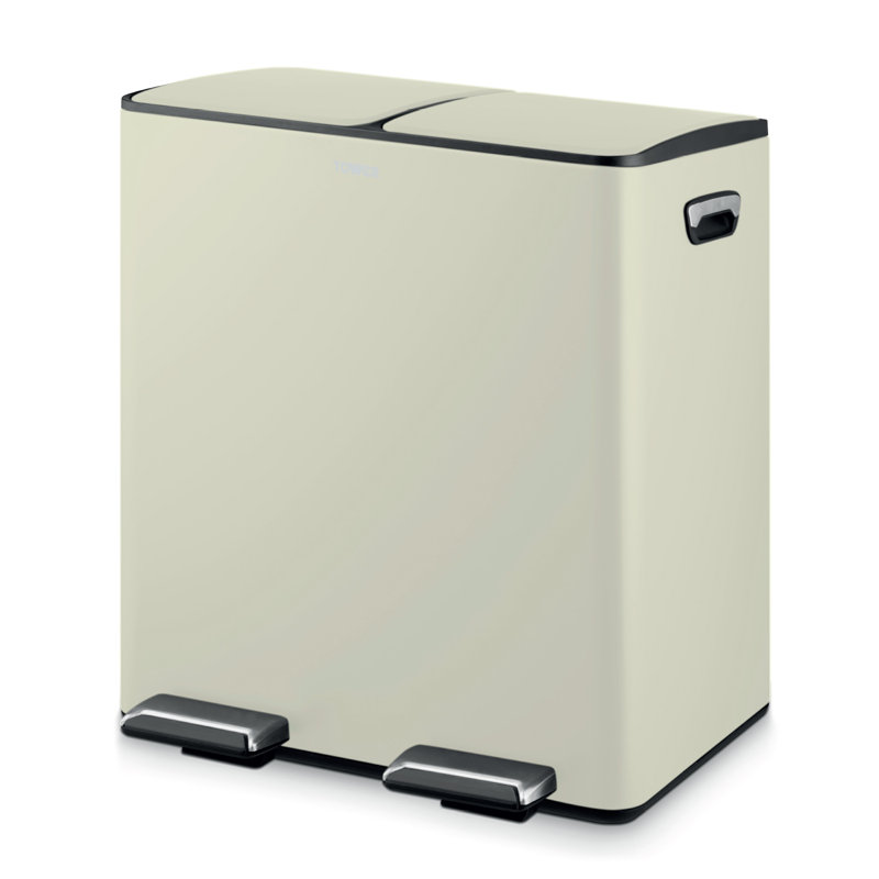 40 Litre Step On Recycling Bin, Cream