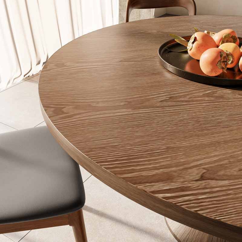 Ensemble de table de salle à manger Mid-Century en bois massif pour repas mémorables (1 table, 4 chaises / 6 chaises)